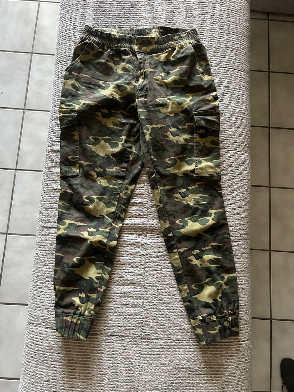 Camo Cargo Jogger Pants - Green Camouflage